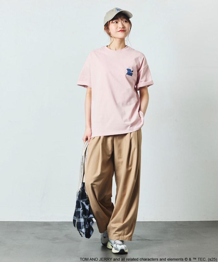 TOM&JERRY / 《貓和老鼠》 聯名 大尺寸 印花背面 圓領 T恤 【限定推出】