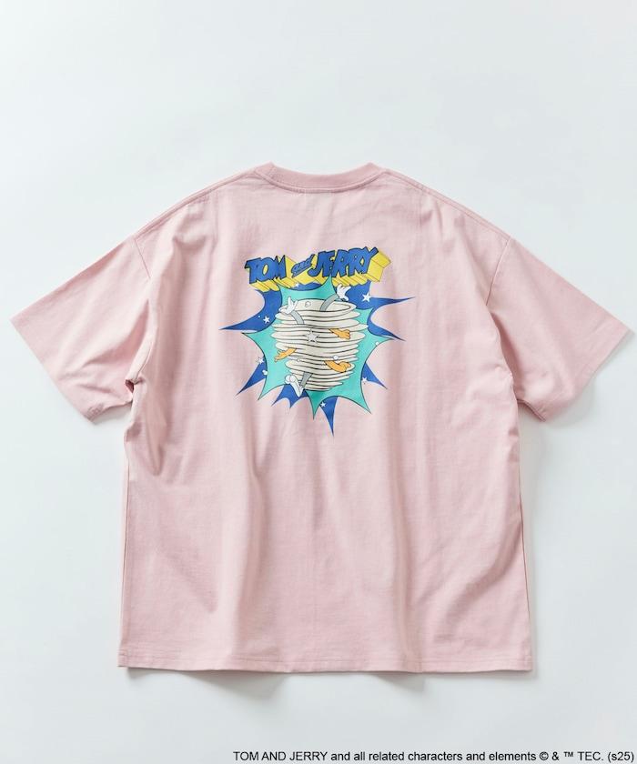 TOM&JERRY / 《貓和老鼠》 聯名 大尺寸 印花背面 圓領 T恤 【限定推出】