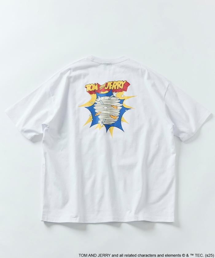 TOM&JERRY / 《貓和老鼠》 聯名 大尺寸 印花背面 圓領 T恤 【限定推出】