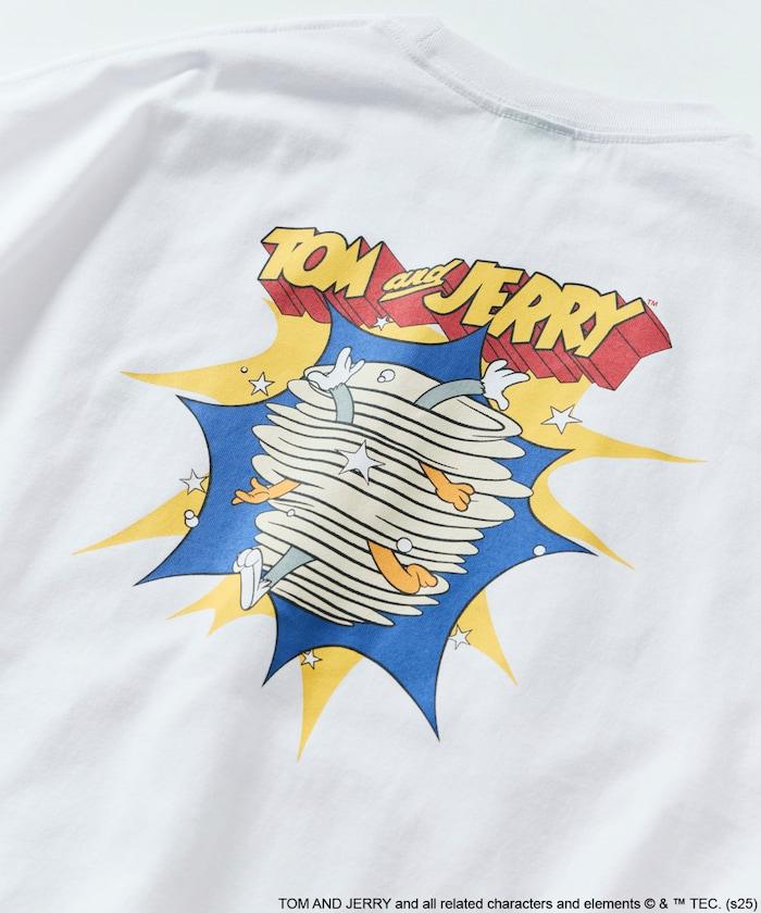 TOM&JERRY / 《貓和老鼠》 聯名 大尺寸 印花背面 圓領 T恤 【限定推出】
