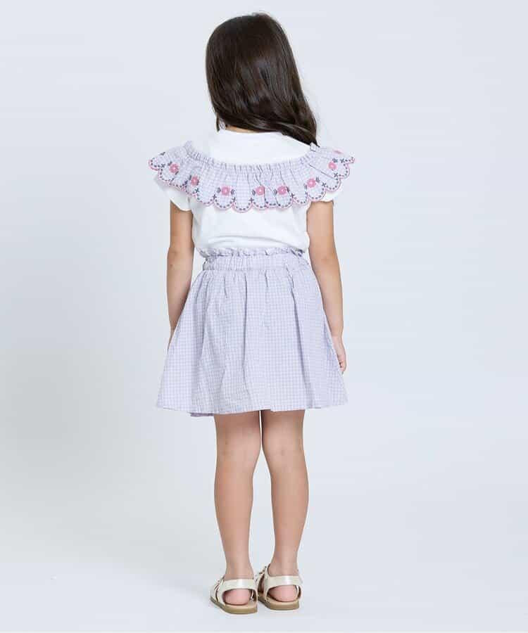 【連衣裙】少女格紋連衣裙裙褲套裝