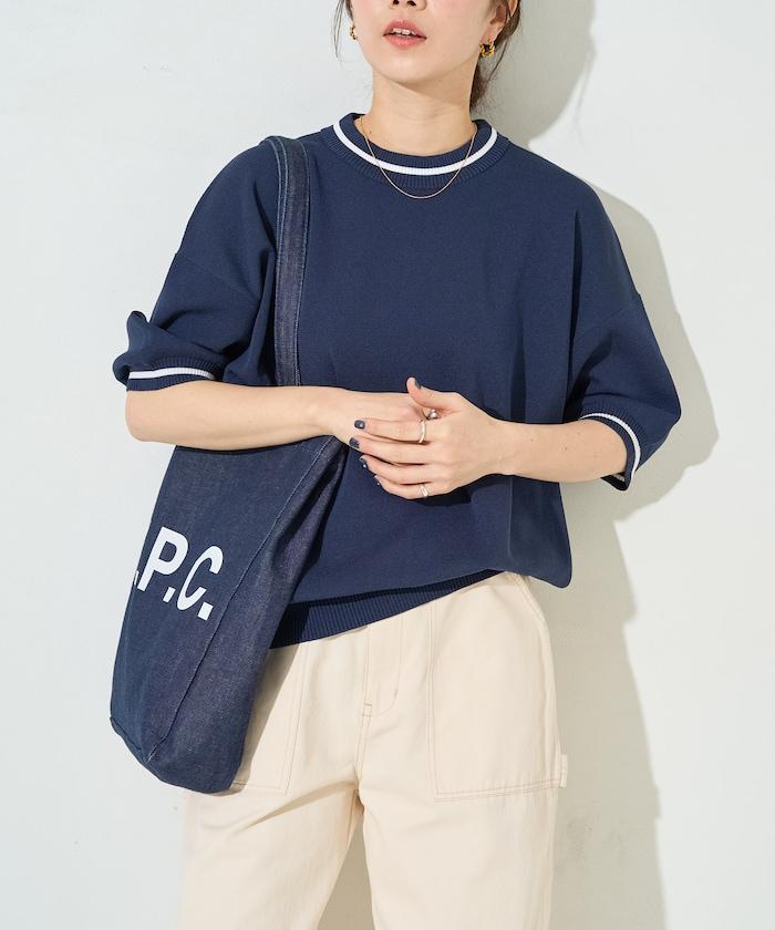 夏季針織連衣裙 線條 短袖 T恤(可手洗)