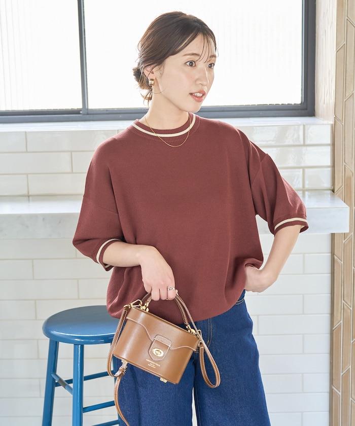 夏季針織連衣裙 線條 短袖 T恤(可手洗)