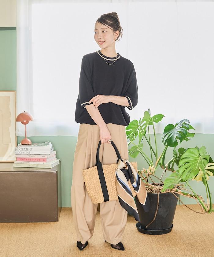 夏季針織連衣裙 線條 短袖 T恤(可手洗)