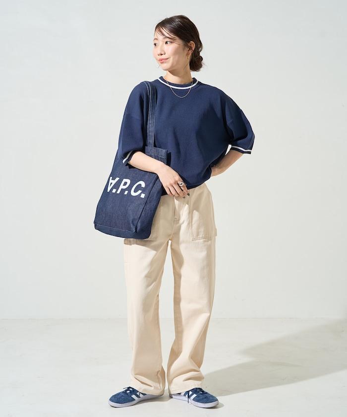 夏季針織連衣裙 線條 短袖 T恤(可手洗)