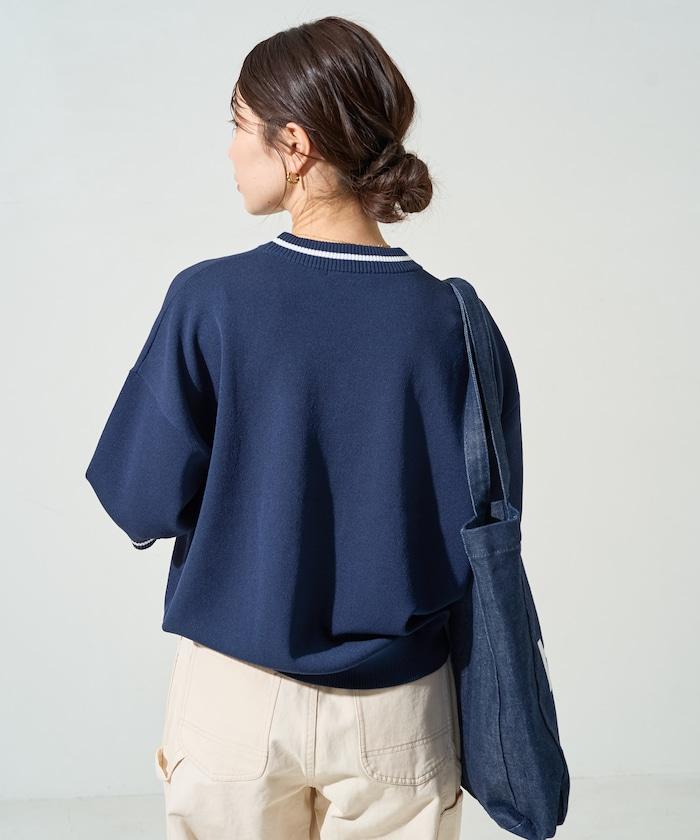 夏季針織連衣裙 線條 短袖 T恤(可手洗)