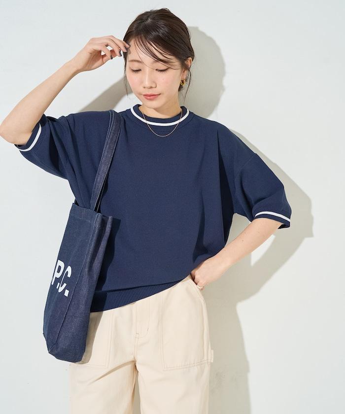 夏季針織連衣裙 線條 短袖 T恤(可手洗)