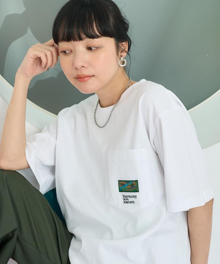 聯名下襬織帶口袋T恤