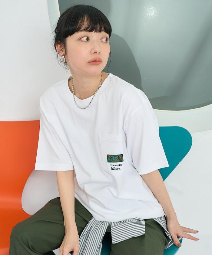 聯名下襬織帶口袋T恤