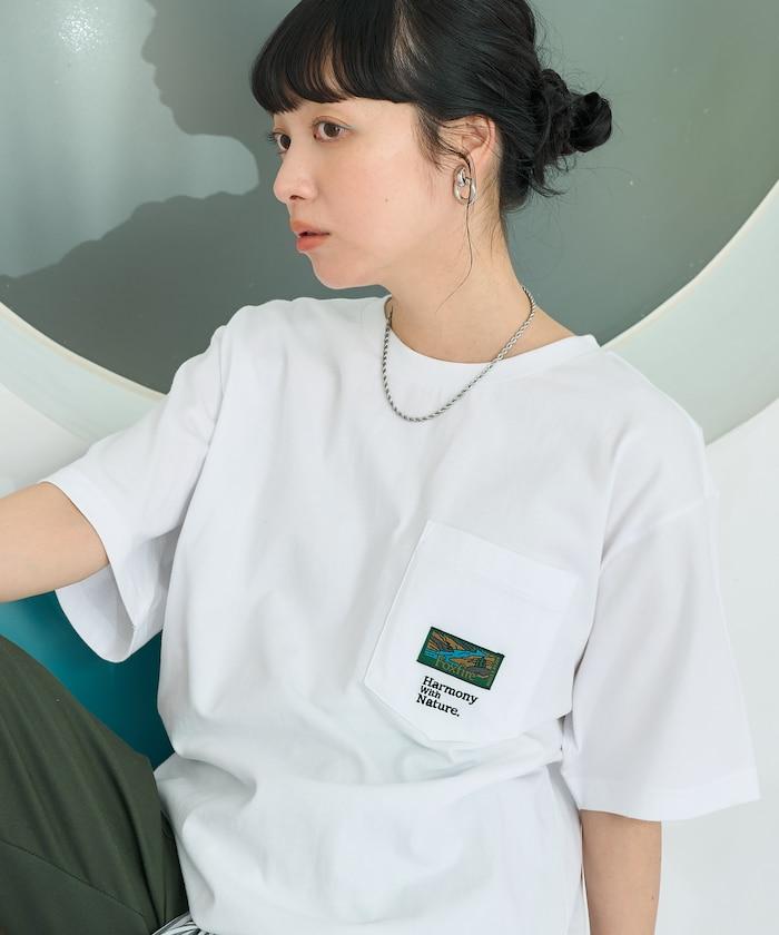 聯名下襬織帶口袋T恤