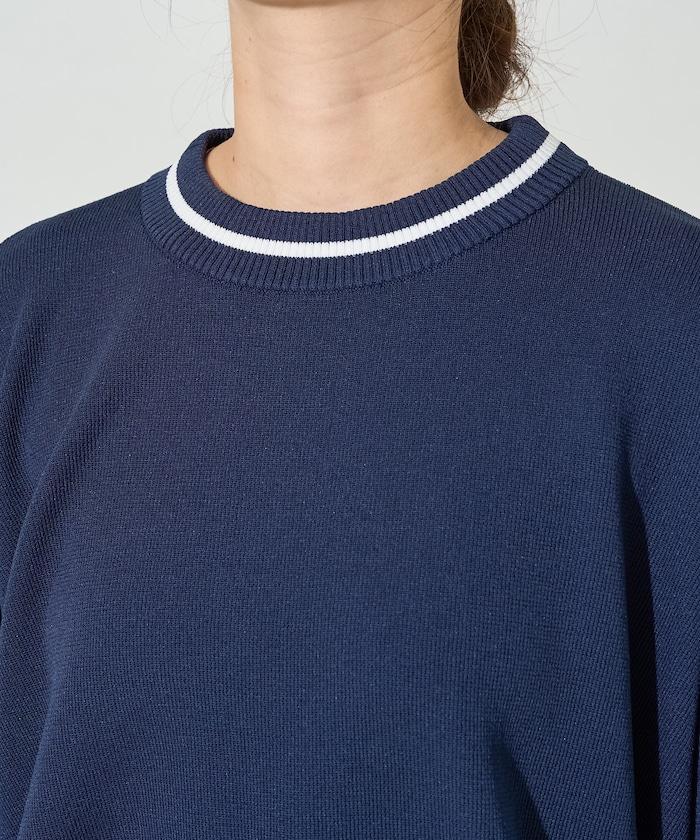 夏季針織連衣裙 線條 短袖 T恤(可手洗)