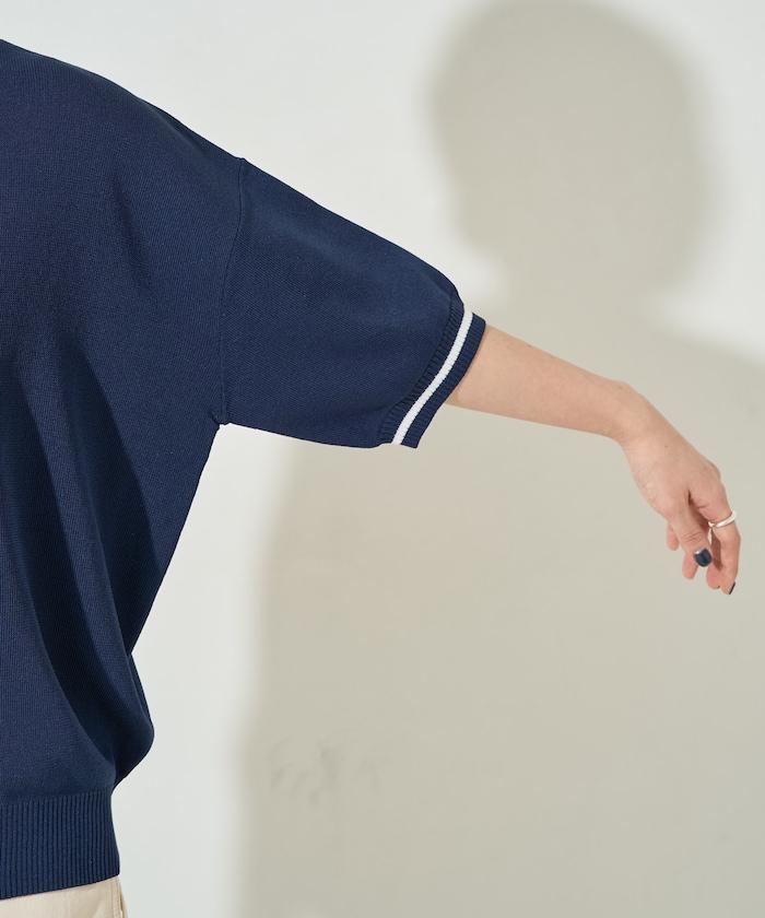 夏季針織連衣裙 線條 短袖 T恤(可手洗)