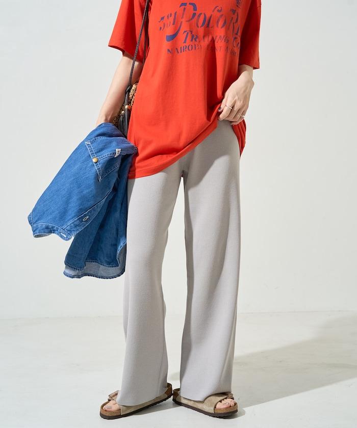 夏季針織寬鬆褲