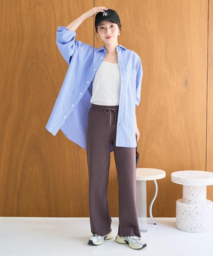 夏季針織寬鬆褲