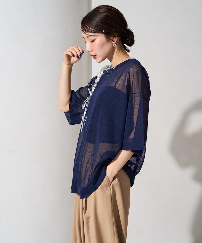 手洗可 混紡亞麻 透氣 半袖 TEE(針織)