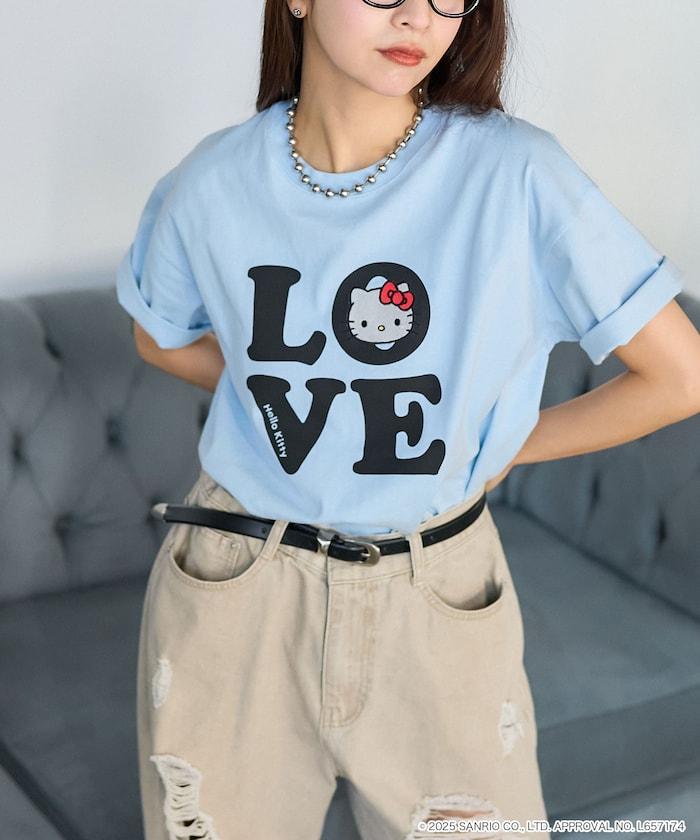 "HELLO KITTY/《Hello Kitty》" LOVE Logo T恤