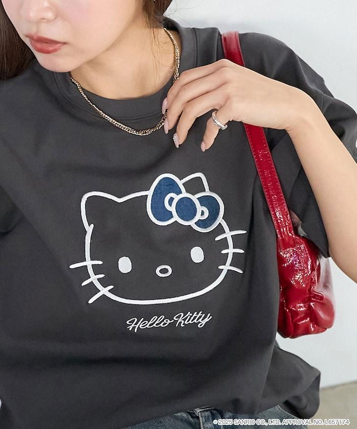 "HELLO KITTY/《Hello Kitty》" 異素材蝴蝶結T恤 限定推出
