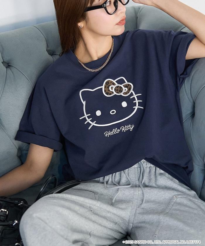 "HELLO KITTY/《Hello Kitty》" 異素材蝴蝶結T恤 限定推出