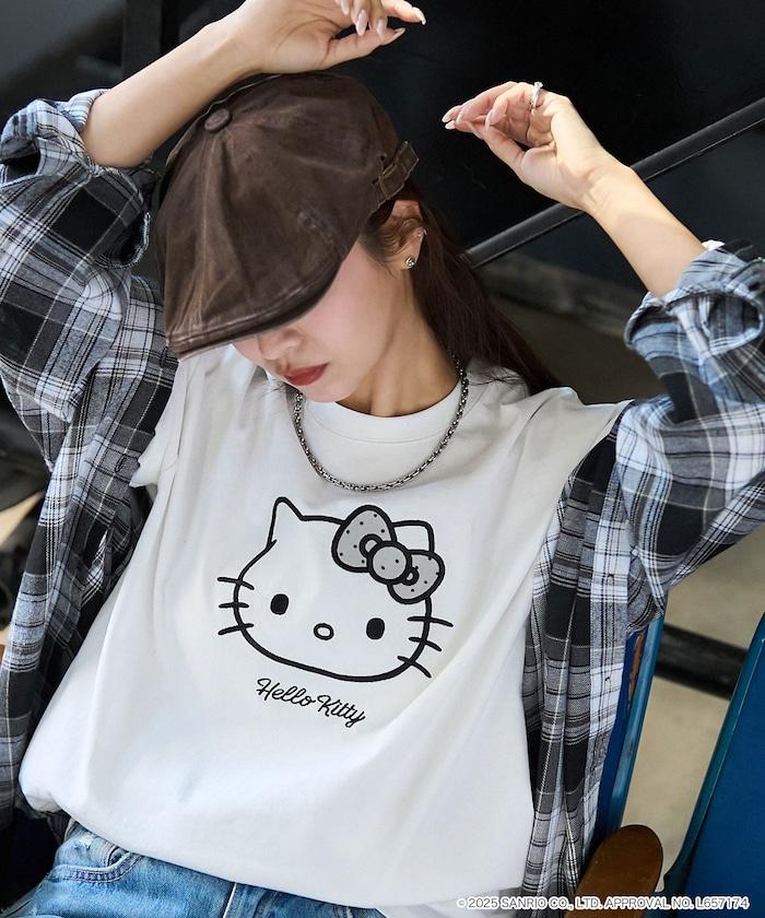 "HELLO KITTY/《Hello Kitty》" 異素材蝴蝶結T恤 限定推出