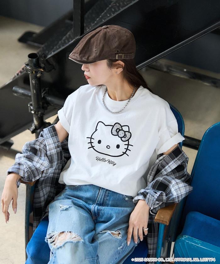 "HELLO KITTY/《Hello Kitty》" 異素材蝴蝶結T恤 限定推出