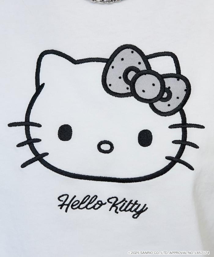 "HELLO KITTY/《Hello Kitty》" 異素材蝴蝶結T恤 限定推出