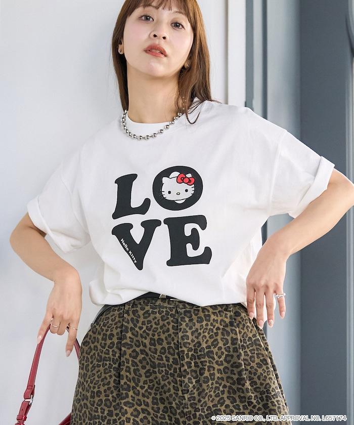 "HELLO KITTY/《Hello Kitty》" LOVE Logo T恤