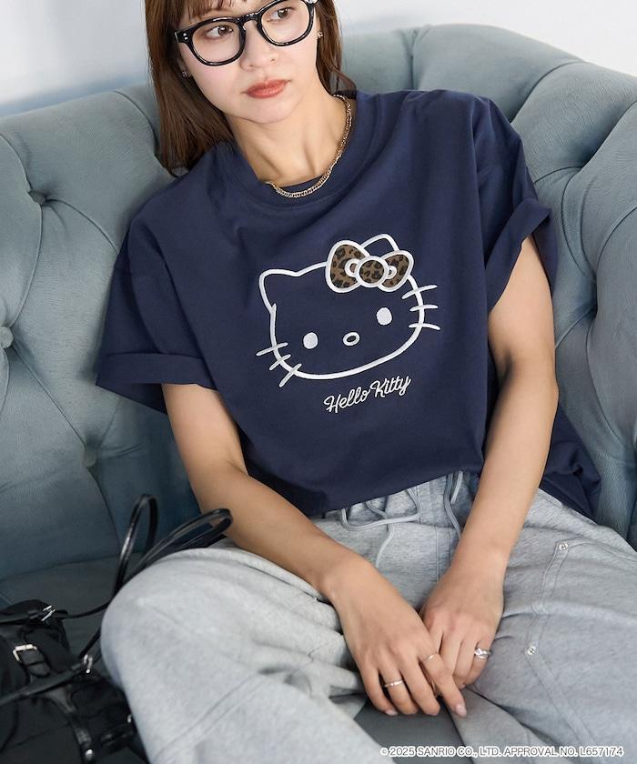 "HELLO KITTY/《Hello Kitty》" 異素材蝴蝶結T恤 限定推出