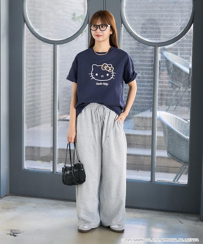 "HELLO KITTY/《Hello Kitty》" 異素材蝴蝶結T恤 限定推出
