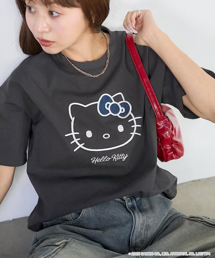 "HELLO KITTY/《Hello Kitty》" 異素材蝴蝶結T恤 限定推出