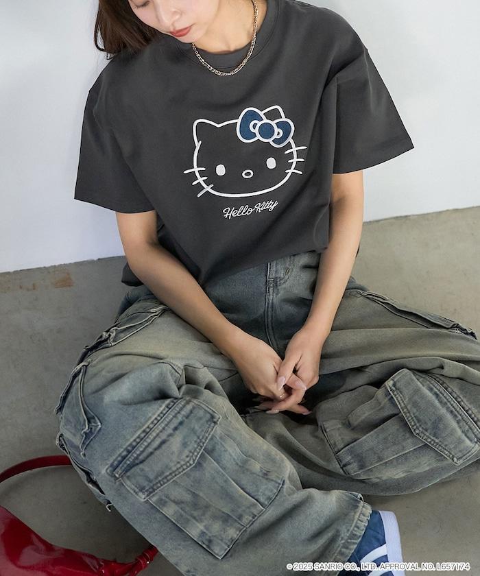 "HELLO KITTY/《Hello Kitty》" 異素材蝴蝶結T恤 限定推出