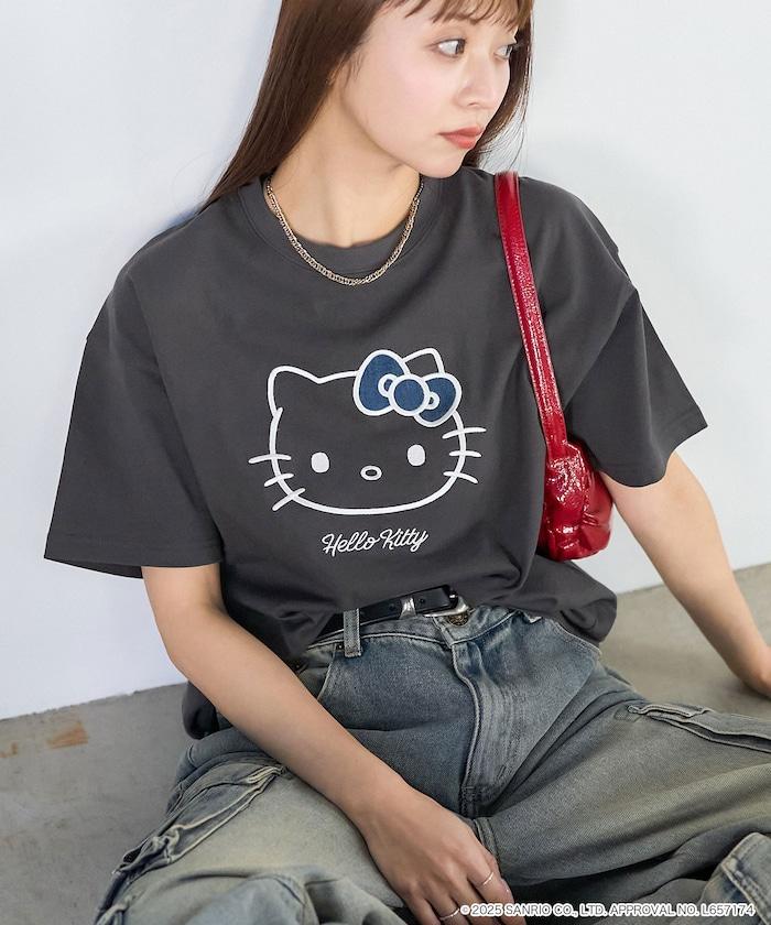 "HELLO KITTY/《Hello Kitty》" 異素材蝴蝶結T恤 限定推出