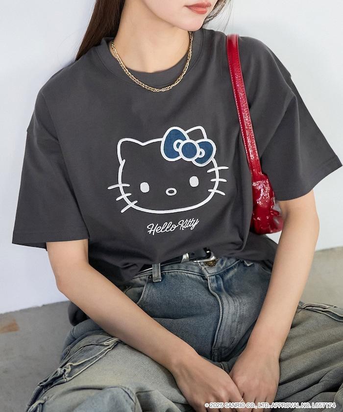 "HELLO KITTY/《Hello Kitty》" 異素材蝴蝶結T恤 限定推出