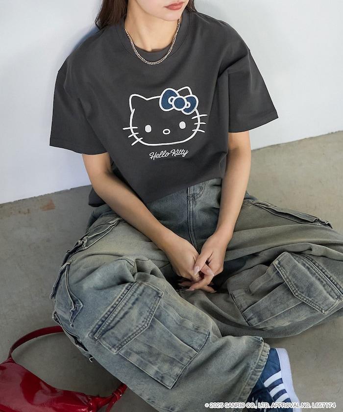 "HELLO KITTY/《Hello Kitty》" 異素材蝴蝶結T恤 限定推出