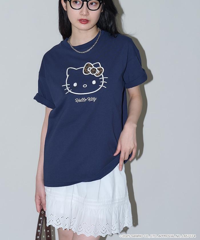 "HELLO KITTY/《Hello Kitty》" 異素材蝴蝶結T恤 限定推出