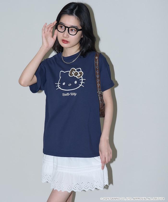 "HELLO KITTY/《Hello Kitty》" 異素材蝴蝶結T恤 限定推出