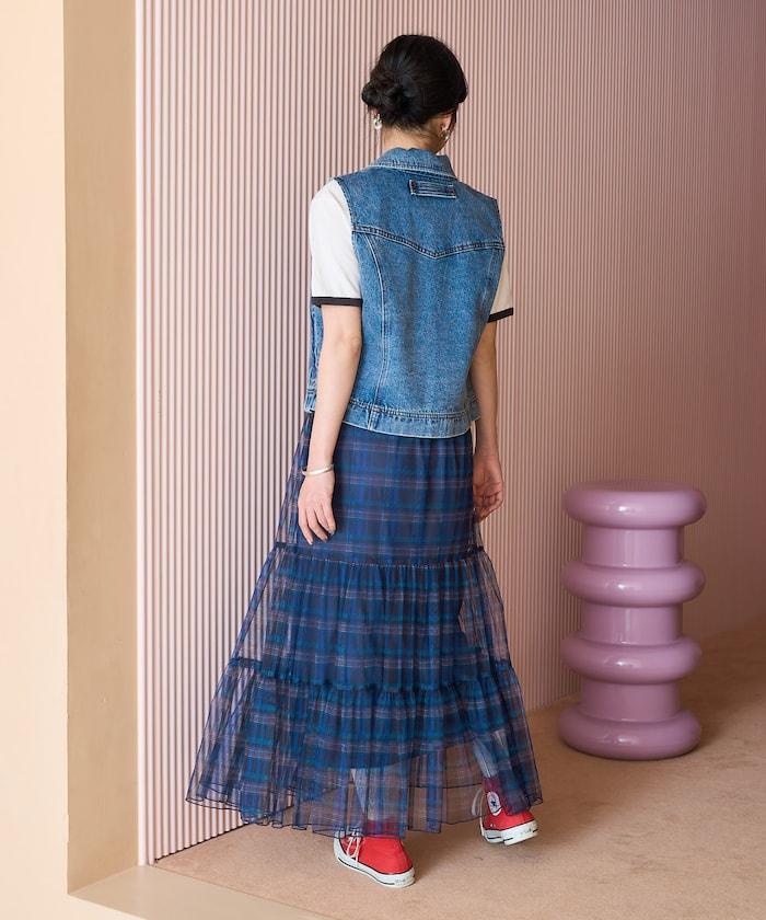 2WAY格子透視裙