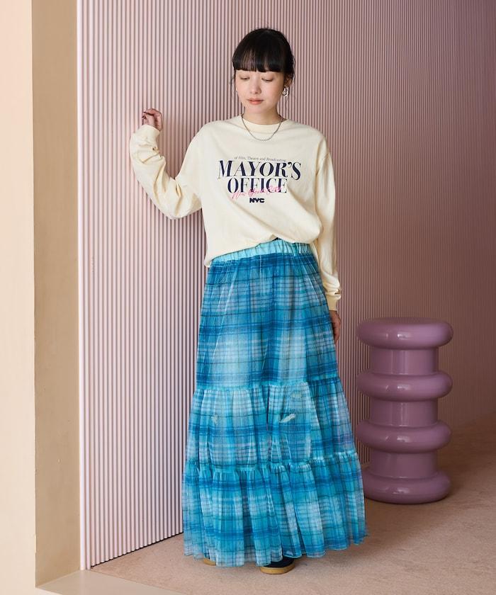 2WAY格子透視裙