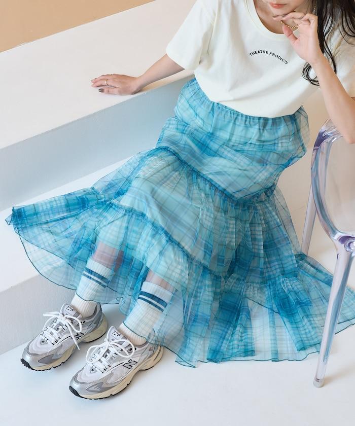 2WAY格子透視裙