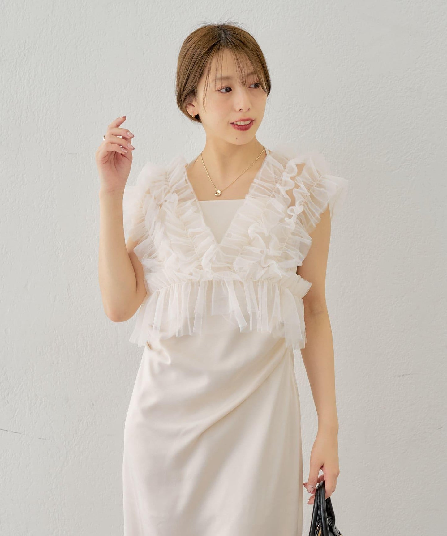 【SALON by Chico】蕾絲背心+吊帶連衣裙套裝