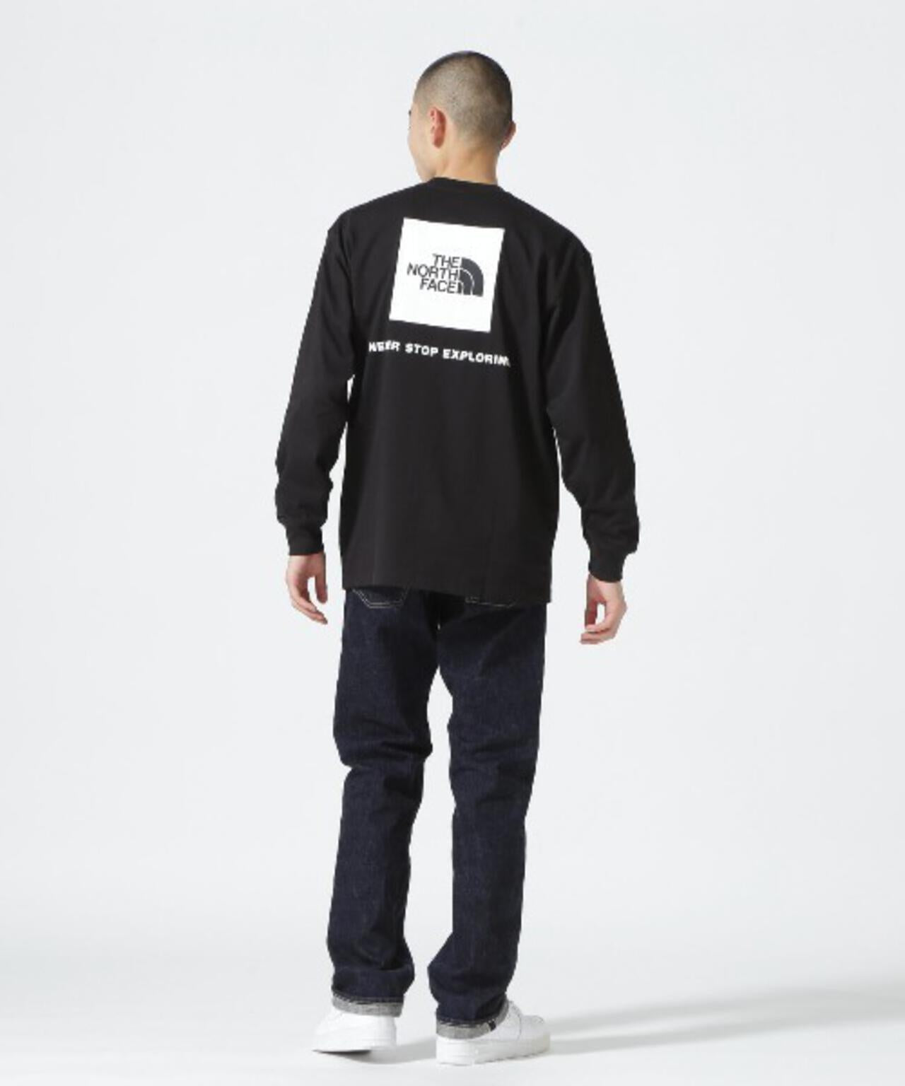 THE NORTH FACE/北面長袖方塊logoT恤