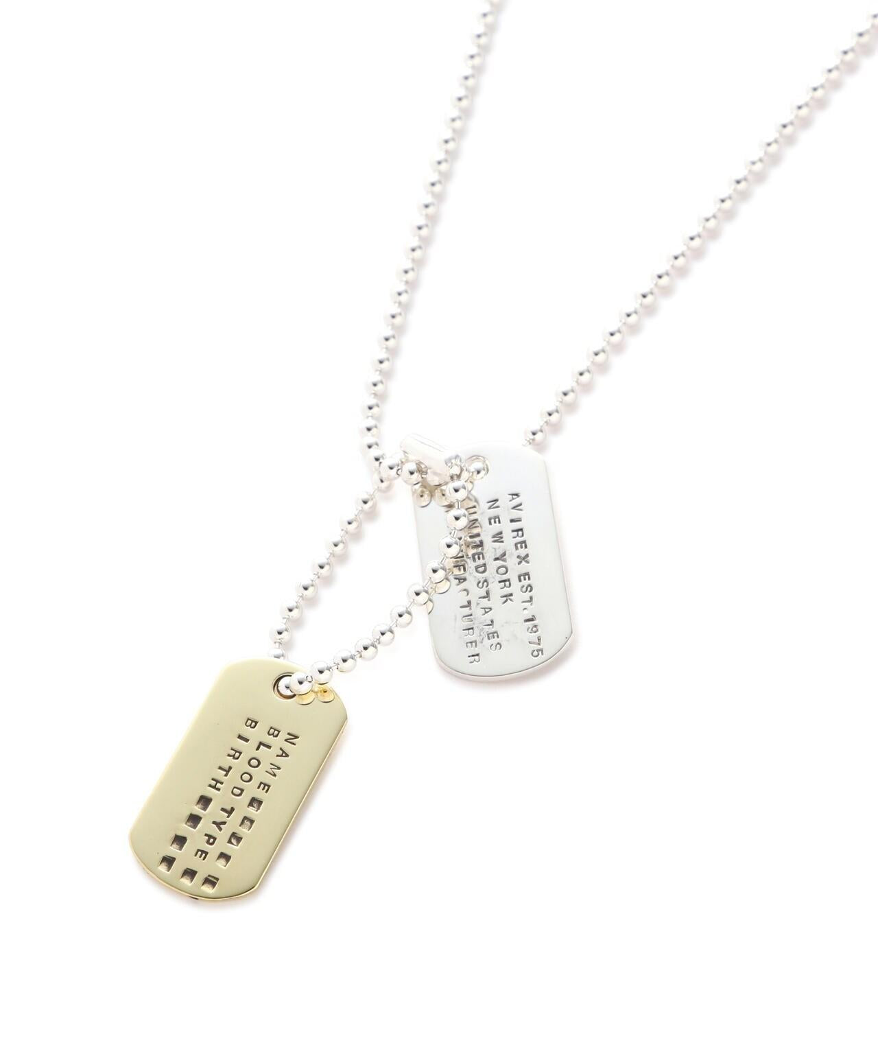 《AVIREXby J.H.M CO.,LTD. 》"SURPLUS" 軍牌項鍊 / "剩餘" 軍牌