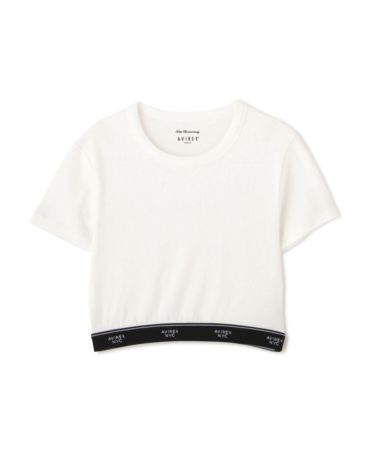 S/S LOGO RUBBER TAPE TOPS/標誌橡膠帶上衣