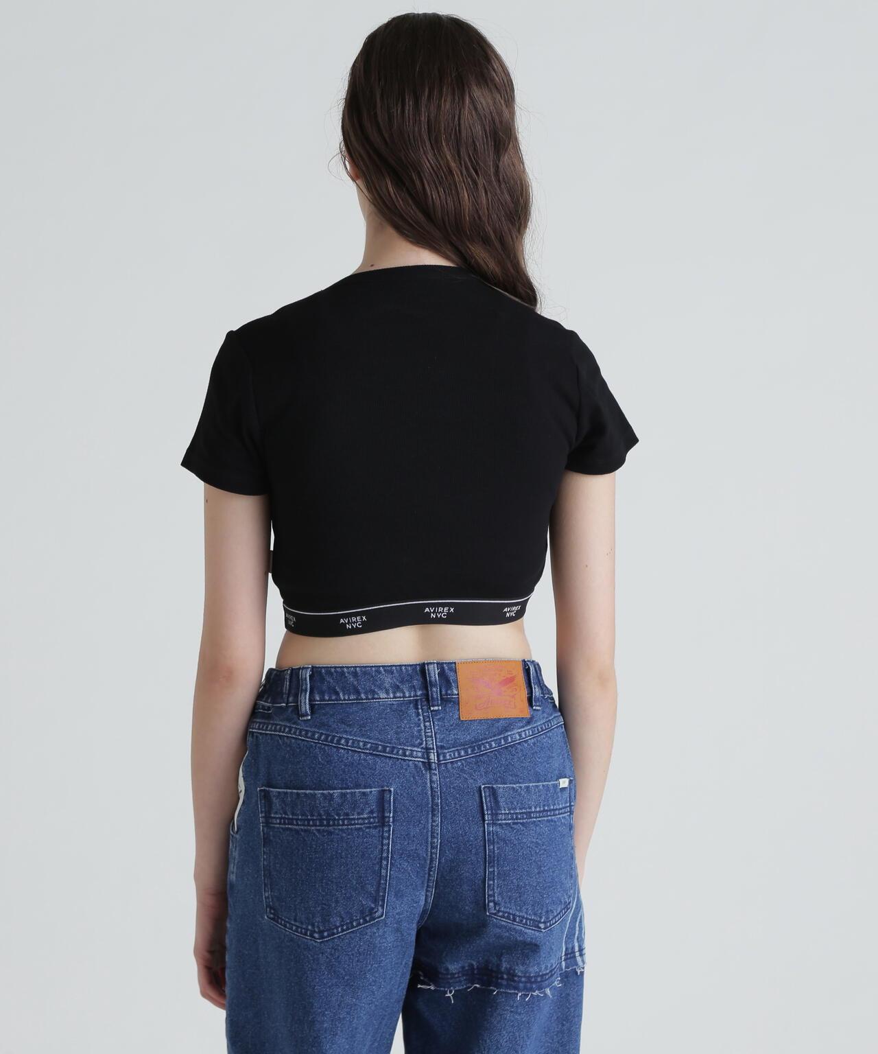 S/S LOGO RUBBER TAPE TOPS/標誌橡膠帶上衣