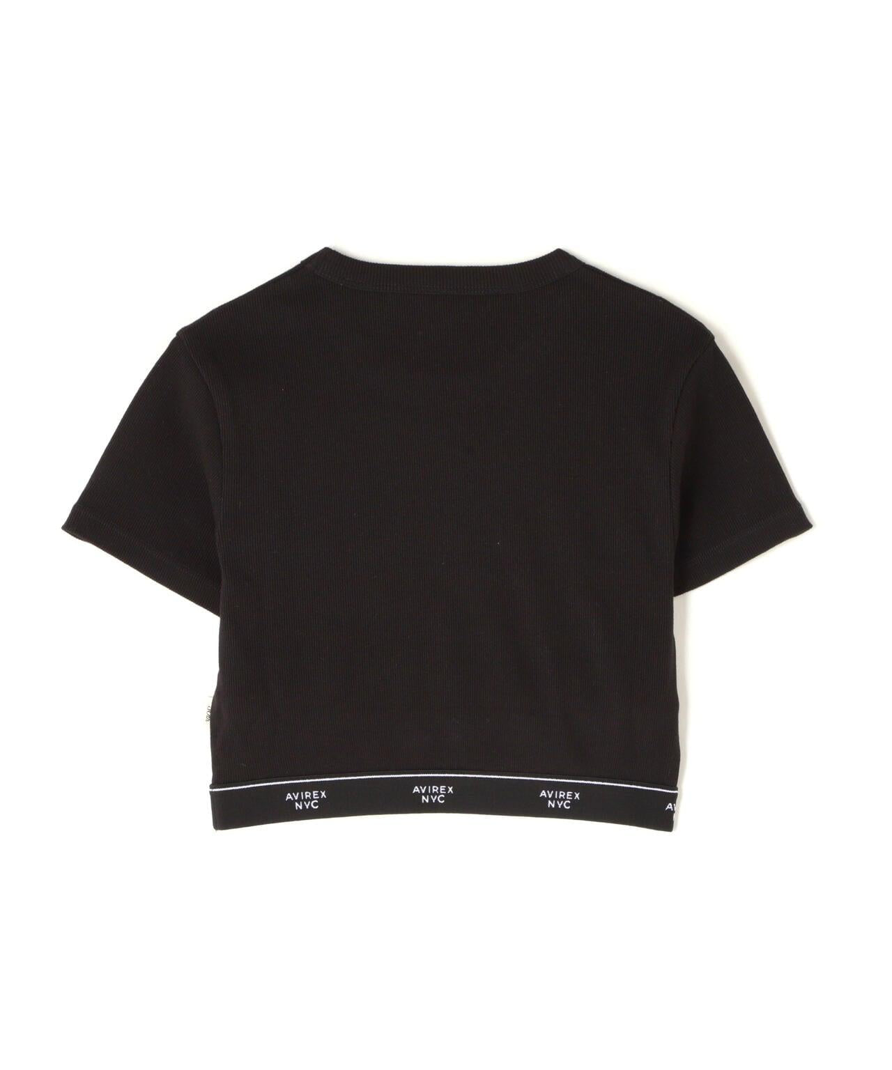 S/S LOGO RUBBER TAPE TOPS/標誌橡膠帶上衣