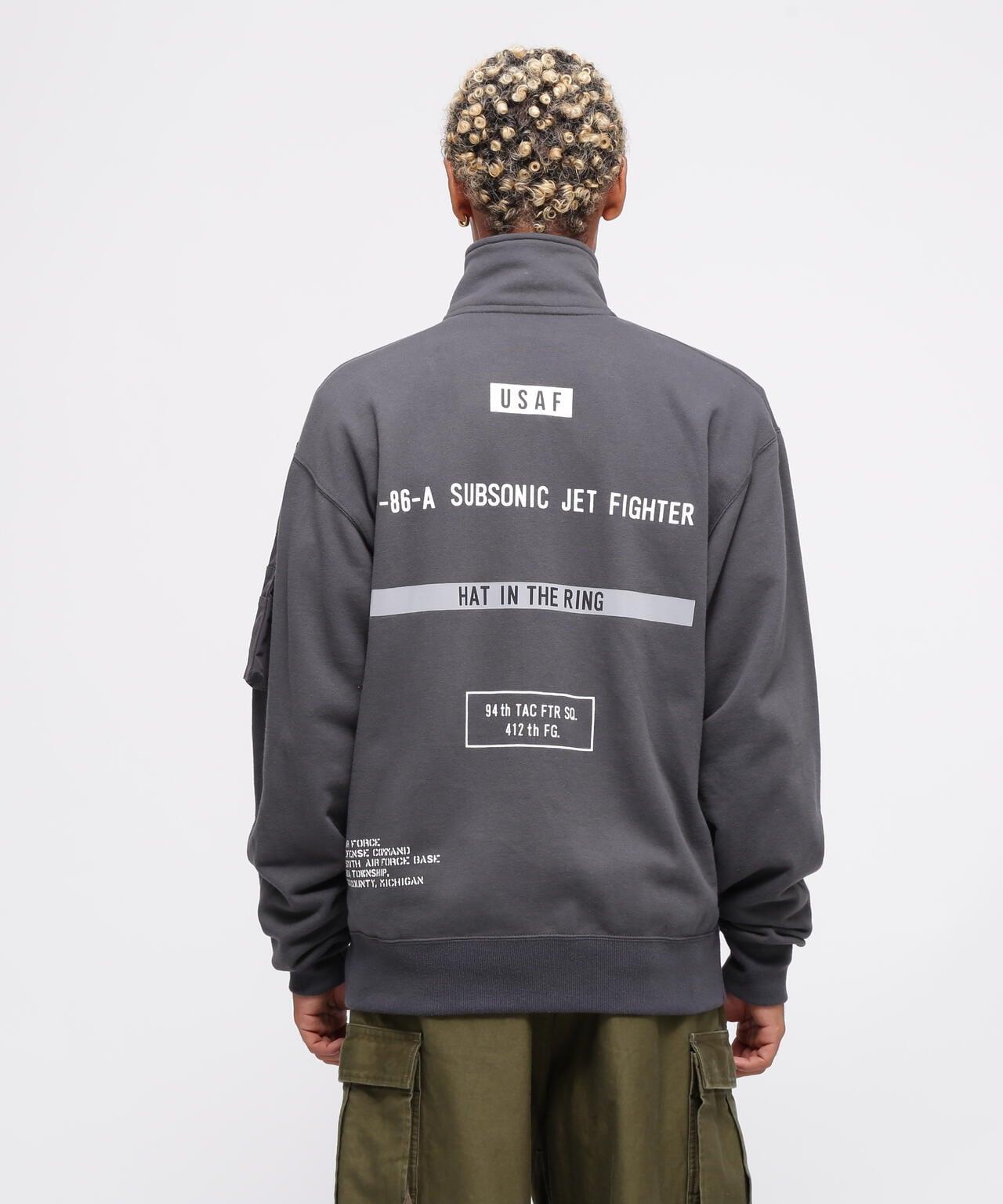 STENCIL STAND ZIP SWEAT "HAT IN THE RING" / 印花立領拉鍊衛衣 "戒指中的帽子"