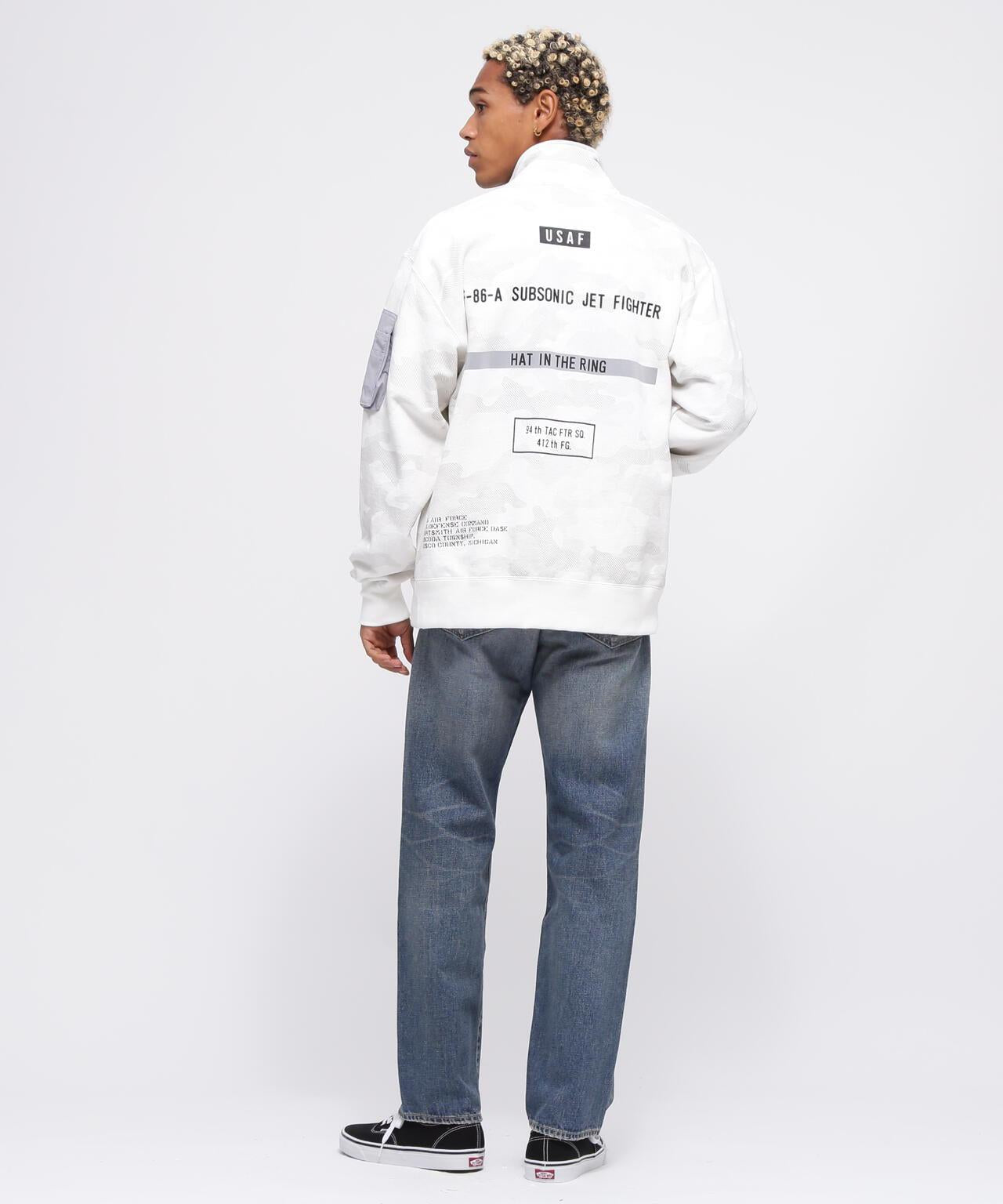 STENCIL STAND ZIP SWEAT "HAT IN THE RING" / 印花立領拉鍊衛衣 "戒指中的帽子"