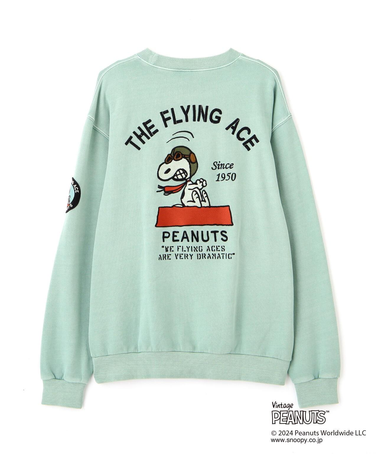 《AVIREX × 《PEANUTS》飛行員頭像印花圓領衛衣 / 圓領衛衣
