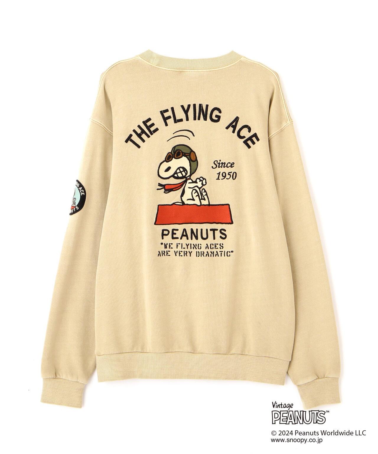 《AVIREX × 《PEANUTS》飛行員頭像印花圓領衛衣 / 圓領衛衣