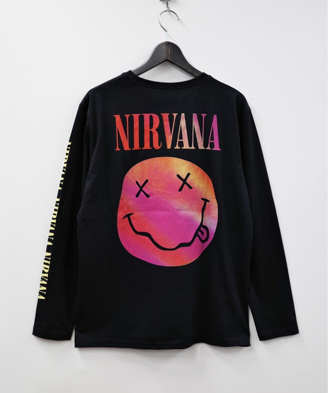 NIRVANA/涅槃 漸變笑臉 長袖T恤 襯衫