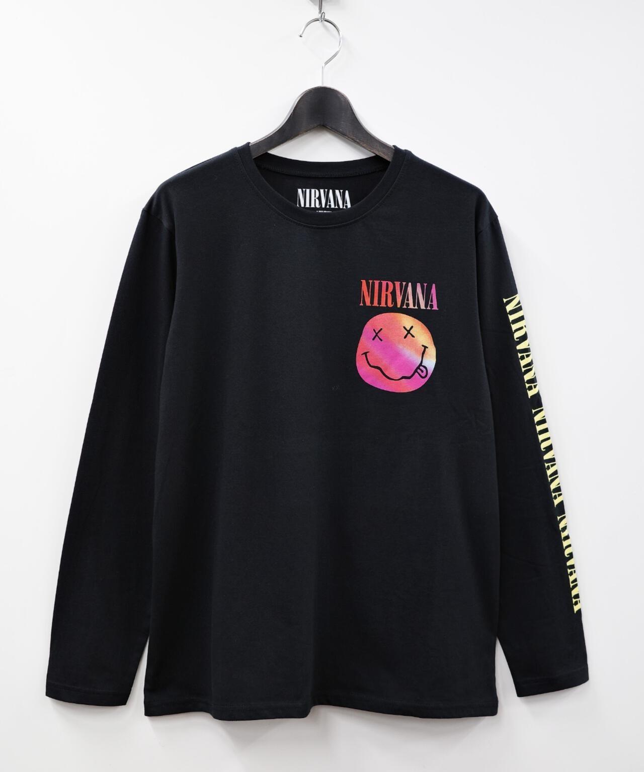 NIRVANA/涅槃 漸變笑臉 長袖T恤 襯衫